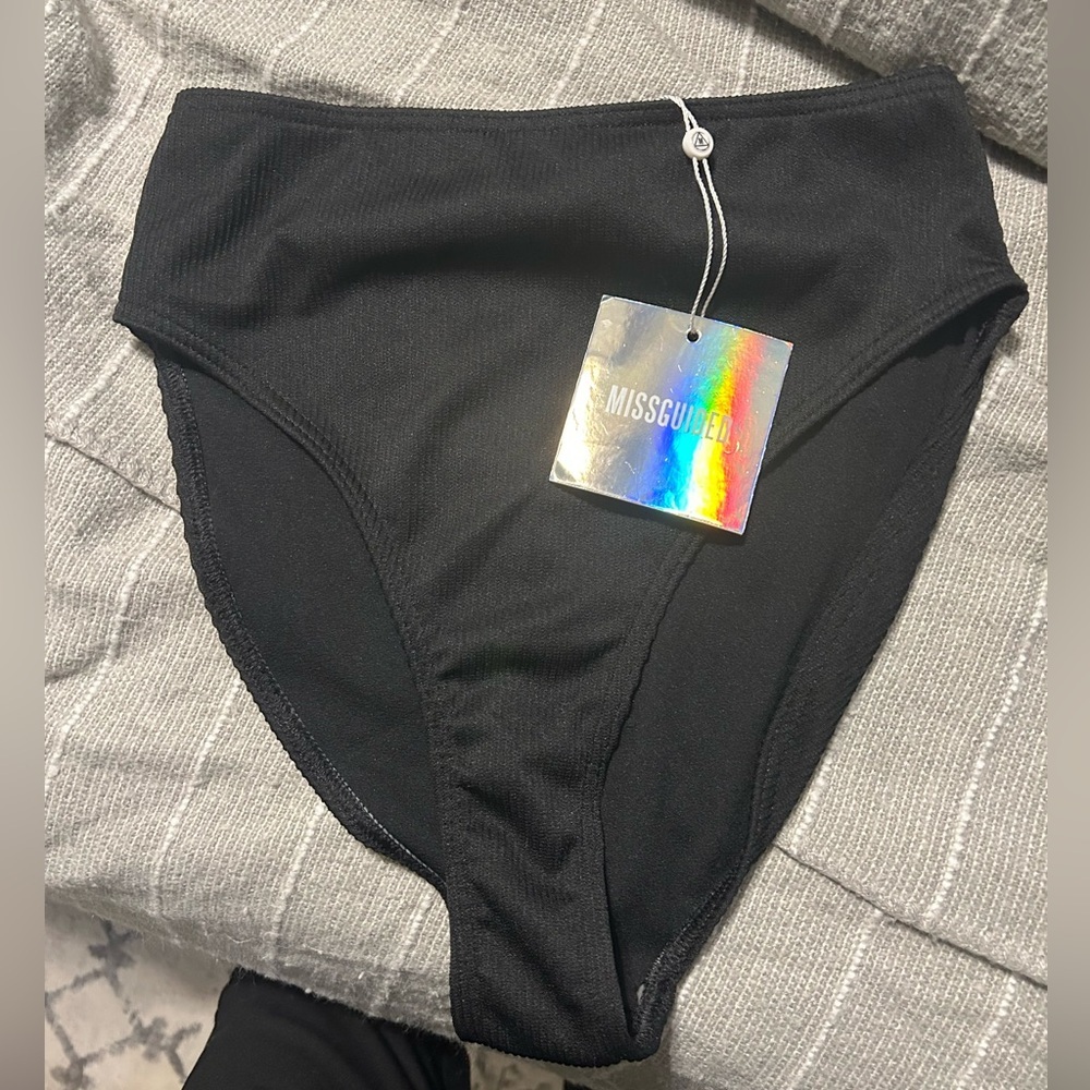 NWT!! Misguided high waisted bikini bottoms